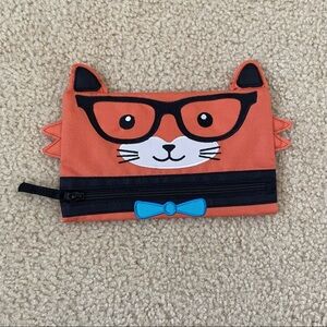 Old Navy 5.5” x 8.5” Orange Fox Zip up Pencil Pouch
